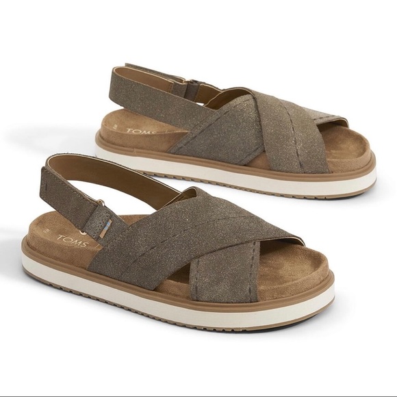 NIB Toms Marisa Cross Strap Slingback Flat Sandal - Picture 3 of 13